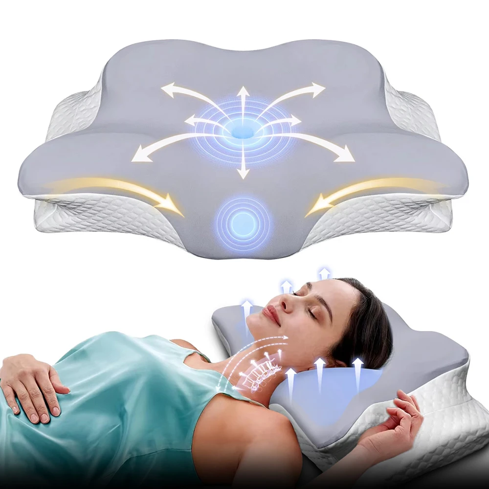 Memory Foam Orthopedic Pillow Neck Pain - Memory Foam Kussens Vlindervormig Ontspannend Cervicaal