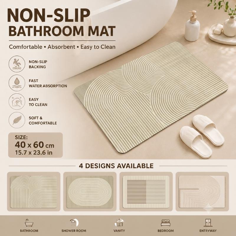 Quick Dry Diatomite Bath Mat - Diatomeeënaarde badmat snel drogend absorberend beige