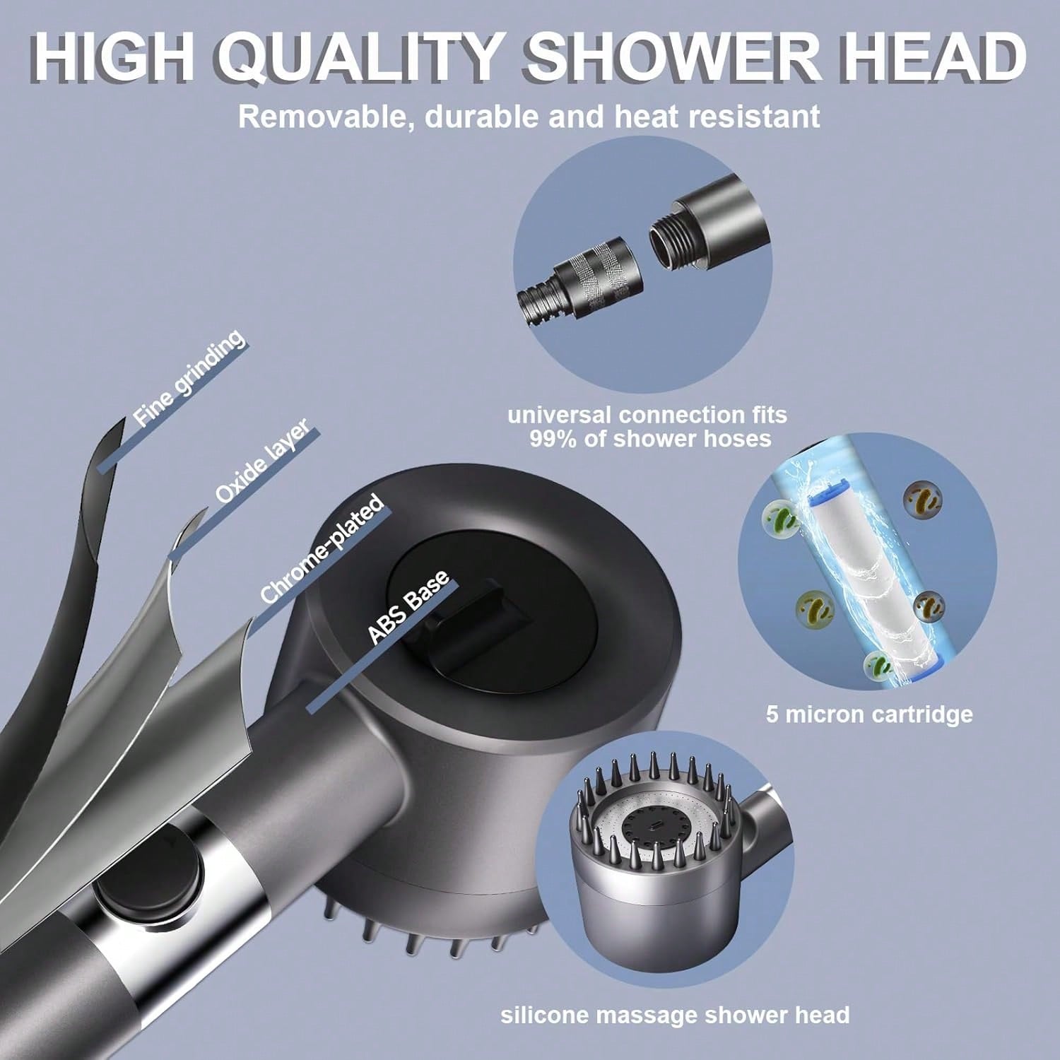 Handdouche met hoge druk, 5 fi - High Pressure Shower Head Handheld recensie en prijs