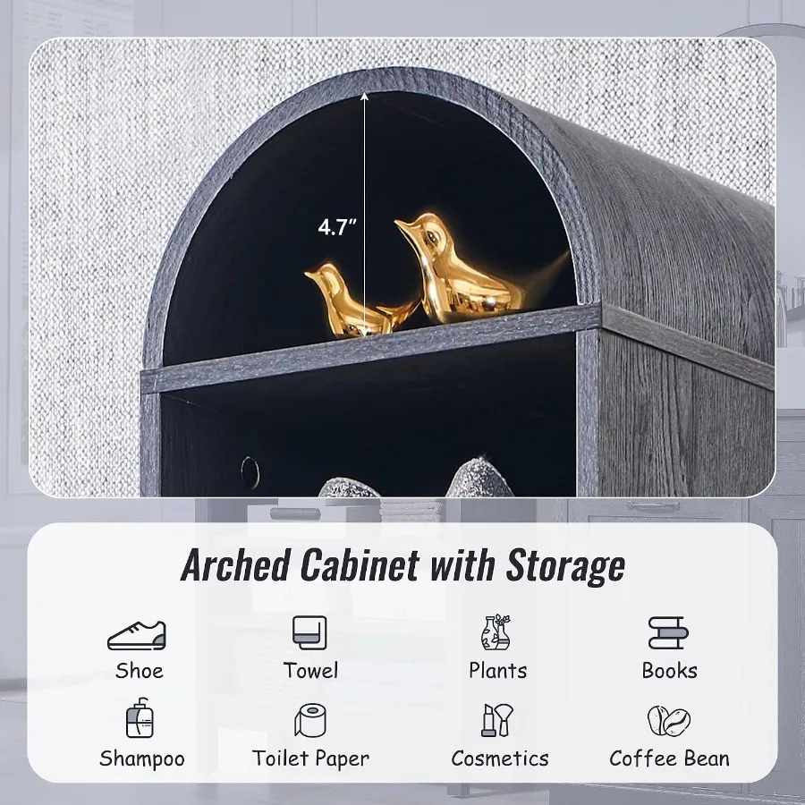 67 cm hoge, gebogen badkamerka - Storage & Organization recensie en prijs