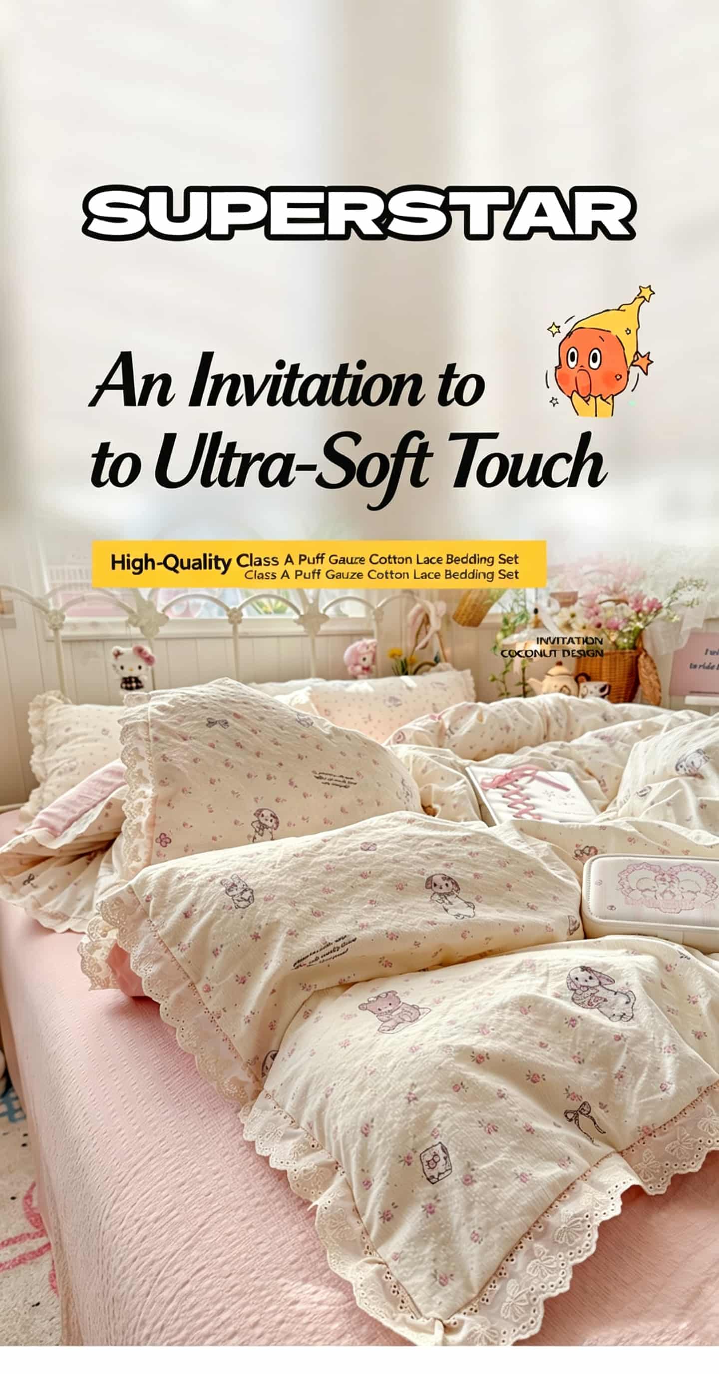 Beddengoedsets met ruches en b - Aesthetic Floral Duvet Cover recensie en prijs