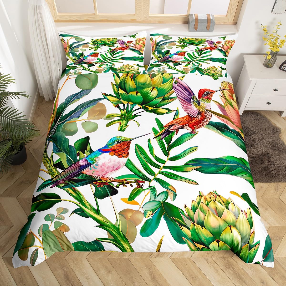 Kolibrie beddengoedset Luxe bl - Aesthetic Floral Duvet Cover recensie en prijs