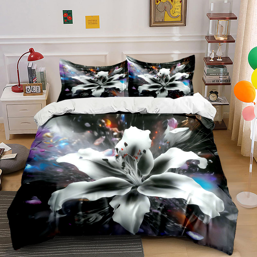 Abstracte witte lelie bloemen  - Aesthetic Floral Duvet Cover recensie en prijs