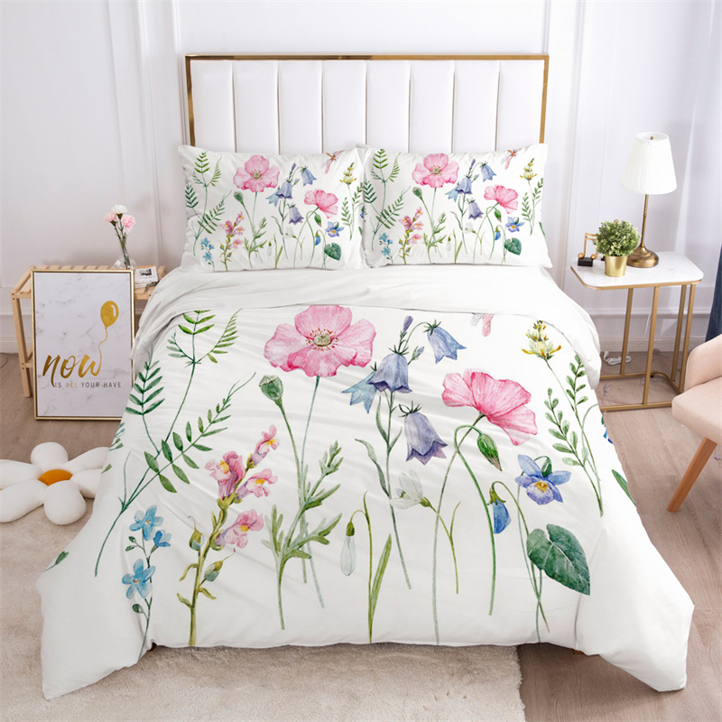 Bloemenbladeren beddengoed set - Aesthetic Floral Duvet Cover recensie en prijs