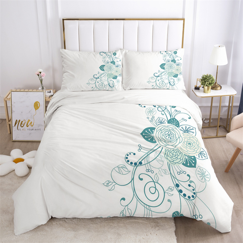 Bloemenbladeren beddengoed set - Aesthetic Floral Duvet Cover recensie en prijs