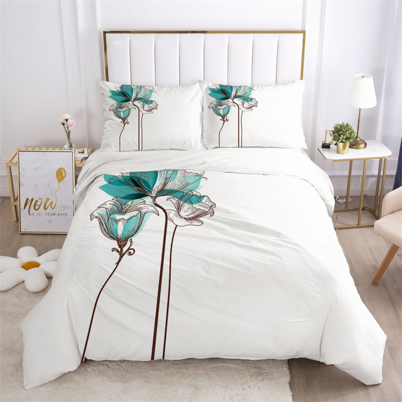 Bloemenbladeren beddengoed set - Aesthetic Floral Duvet Cover recensie en prijs