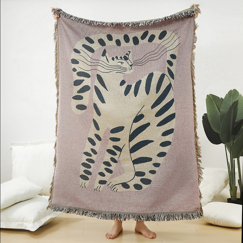 Boho abstracte kat jacquard de - Boho Throw Blanket Fringe recensie en prijs